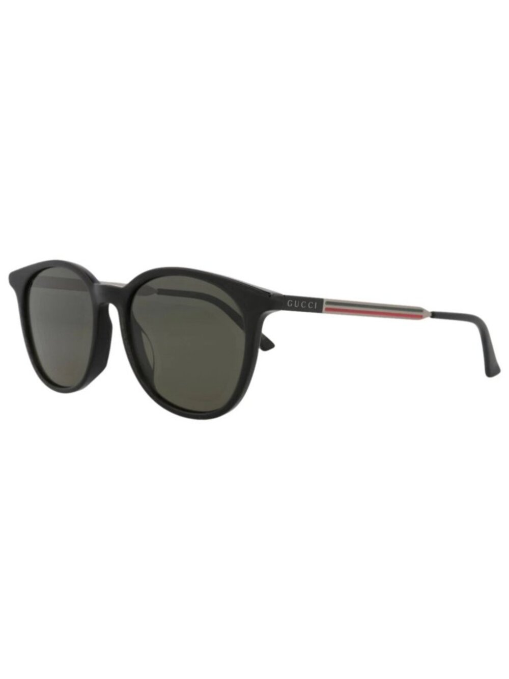 New Gucci Women's Sunglasses Round Oval Acetate Frame Mens Black Ruthenium Grey